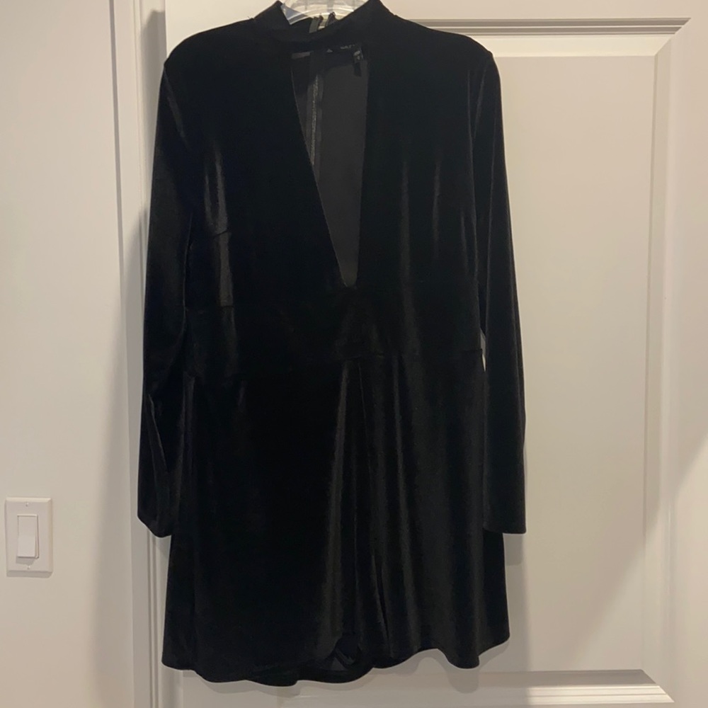 Black velvet romper